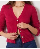 Marisa dunkelrote Strickjacke