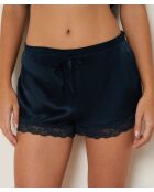 Melkachtige marineblauwe korte broek