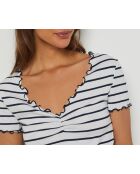 Abina weißes gestreiftes T-Shirt