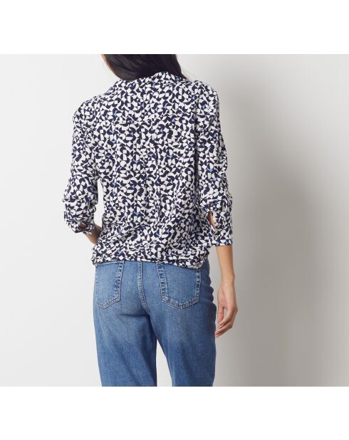 Movi marineblaues bedrucktes Hemd