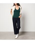 Camiseta sin mangas Warm Me Up con encaje verde abeto