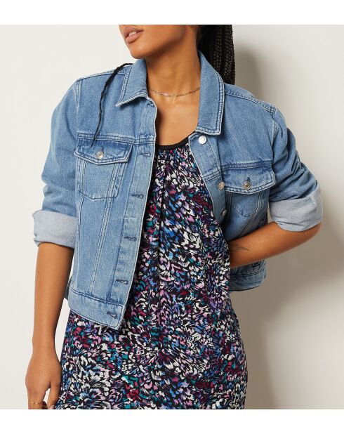 Gayette-jurk met roze achtergrondprint