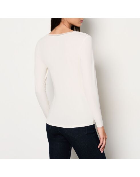 Warm Me Up T-shirt met kant ecru