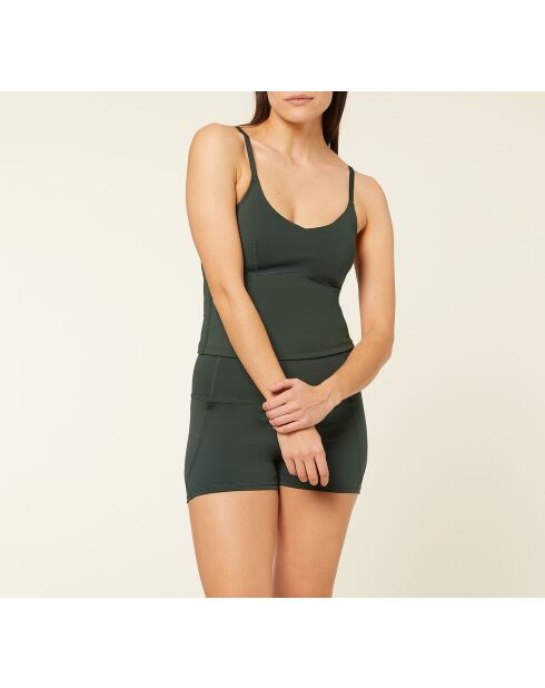 Camiseta sin mangas de color verde abeto más fuerte