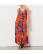 Felixa Kleid mit korallenfarbenem Hintergrunddruck