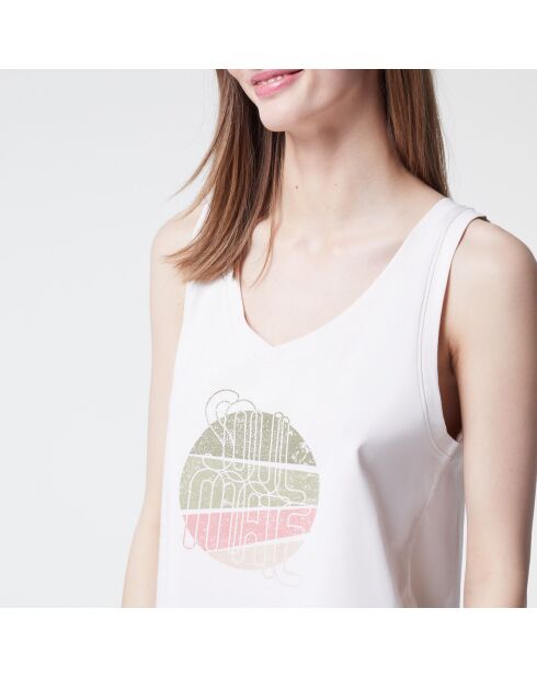 Camiseta sin mangas con perlas rosadas