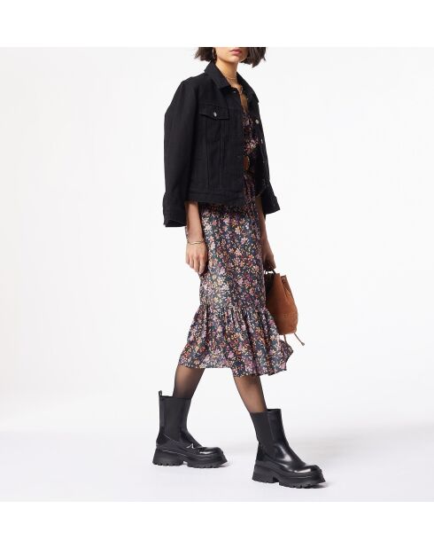 Athia jurk met marineblauwe print