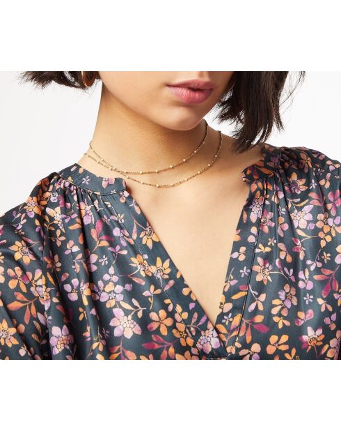 Athia jurk met marineblauwe print