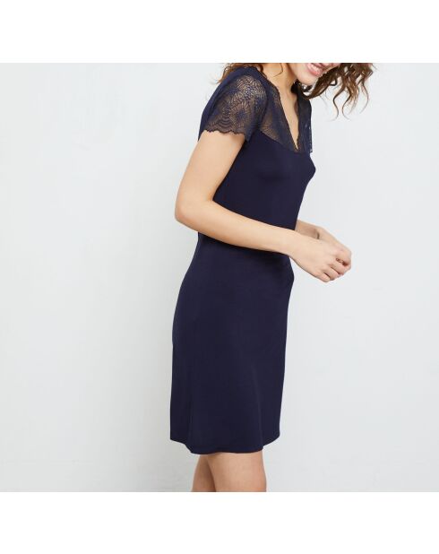 Liddy Lace marineblauw nachtjapon