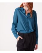 Ianis petrolblauw gestreept hemd