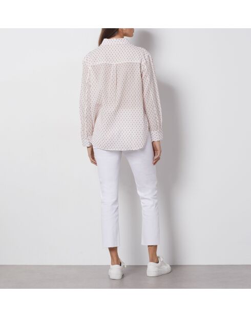 Weißes besticktes Hemd Olaria