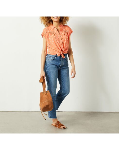 Costahemd mit Terrakotta-Print