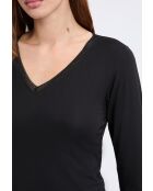 Warm Me Up Schwarzes Spitzen-T-Shirt