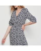 Meby schwarz-weißes bedrucktes Kleid