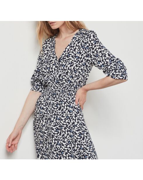 Meby schwarz-weißes bedrucktes Kleid