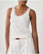 Camiseta sin mangas Warm Me Up Lace en color crudo