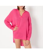 Tunique à manches courtes midi Aliya b fushia