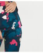 Hose mit Blattblau-Print
