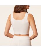 Camiseta sin mangas Aleena ecru