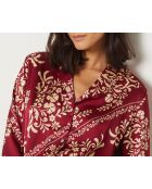 Camisa floral granate burdeos