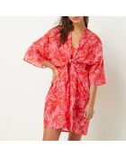 Kimono Tarah b imprimé fond corail