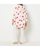 Virgiliz ecru poncho met hartjespatroon