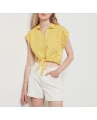 Camisa bordada en amarillo sol Leona