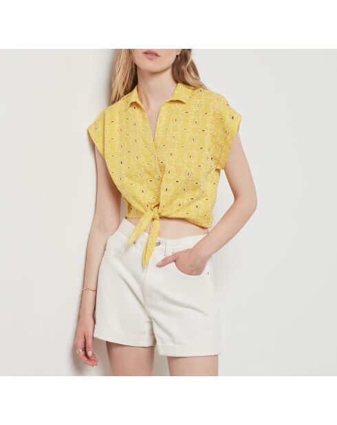 Besticktes sonnengelbes Hemd Leona