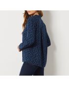 Movi marineblaues bedrucktes Hemd