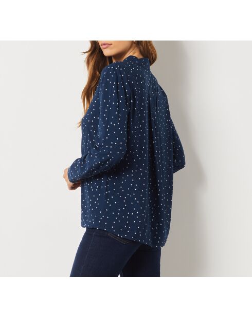 Marineblauw overhemd met print Movi