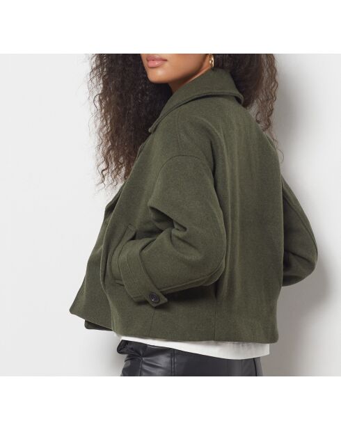 Manteau court Lora Kaki olive