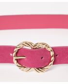 Ceinture Frenchie rose bonbon