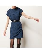 Romania jurk met donkerblauwe print