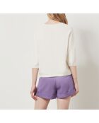 Ecrufarbener Carmen-Pap-Pullover