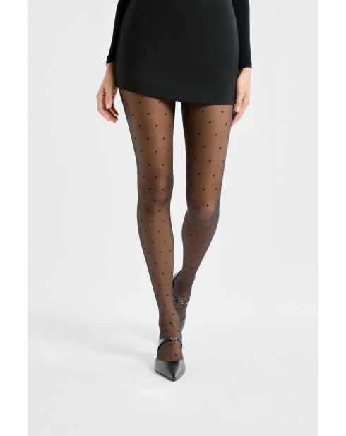 15D Plumetis schwarze Strumpfhose