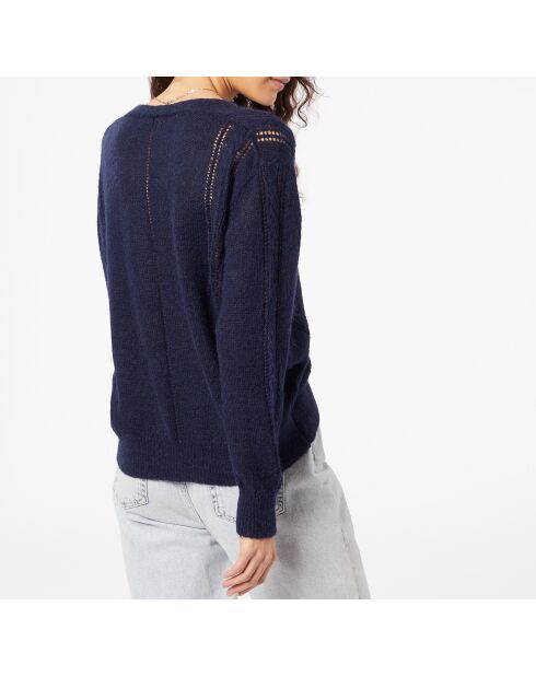 Anouck marineblaue V-Strickjacke