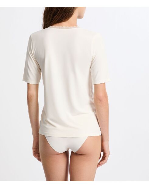 Warm Me Up T-shirt met kant ecru