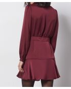 Orelie bordeauxrode jurk