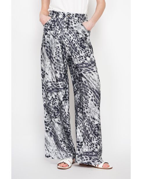 Pantalon en lin mélangé Aria noir