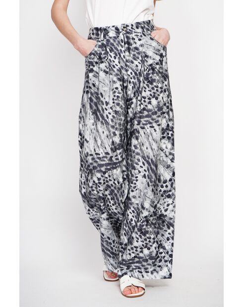 Pantalon en lin mélangé Aria noir