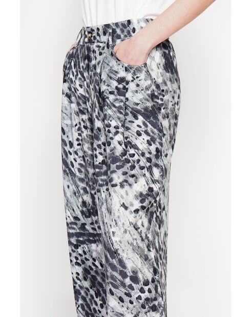 Pantalon en lin mélangé Aria noir