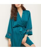 Entenblaues Negligé mit Sentimentmotiv