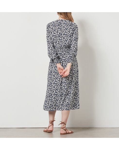 Meby schwarz-weißes bedrucktes Kleid