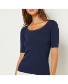 Warm Me Up Mitternachtsblaues Spitzent-Shirt