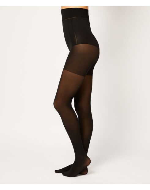 30D zwarte panty met hoge taille