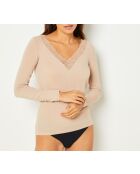 Camiseta Warm Me Up Lace Sand
