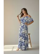 Robe en lin mélangé Nathie azur