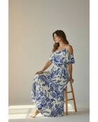 Robe en lin mélangé Nathie azur