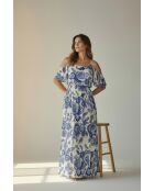 Robe en lin mélangé Nathie azur