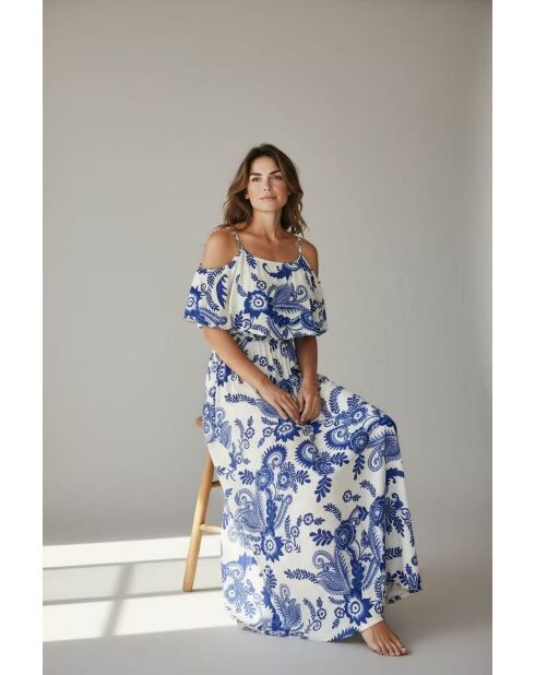 Robe en lin mélangé Nathie azur